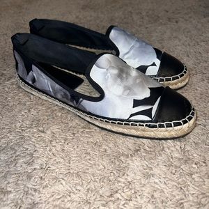 Fendi Silk Black & White Espadrilles